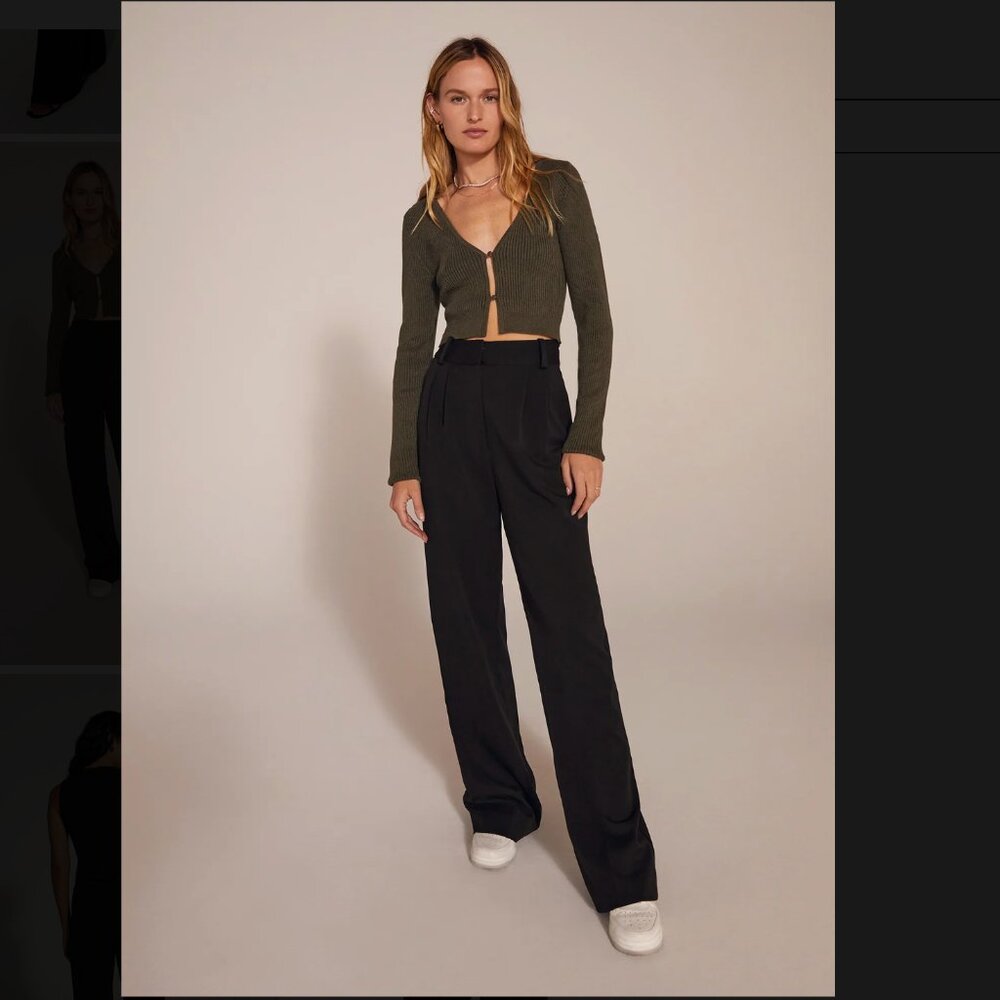 Favorite Daughter The Favorite Pants Black High Waist Wide Leg size 10